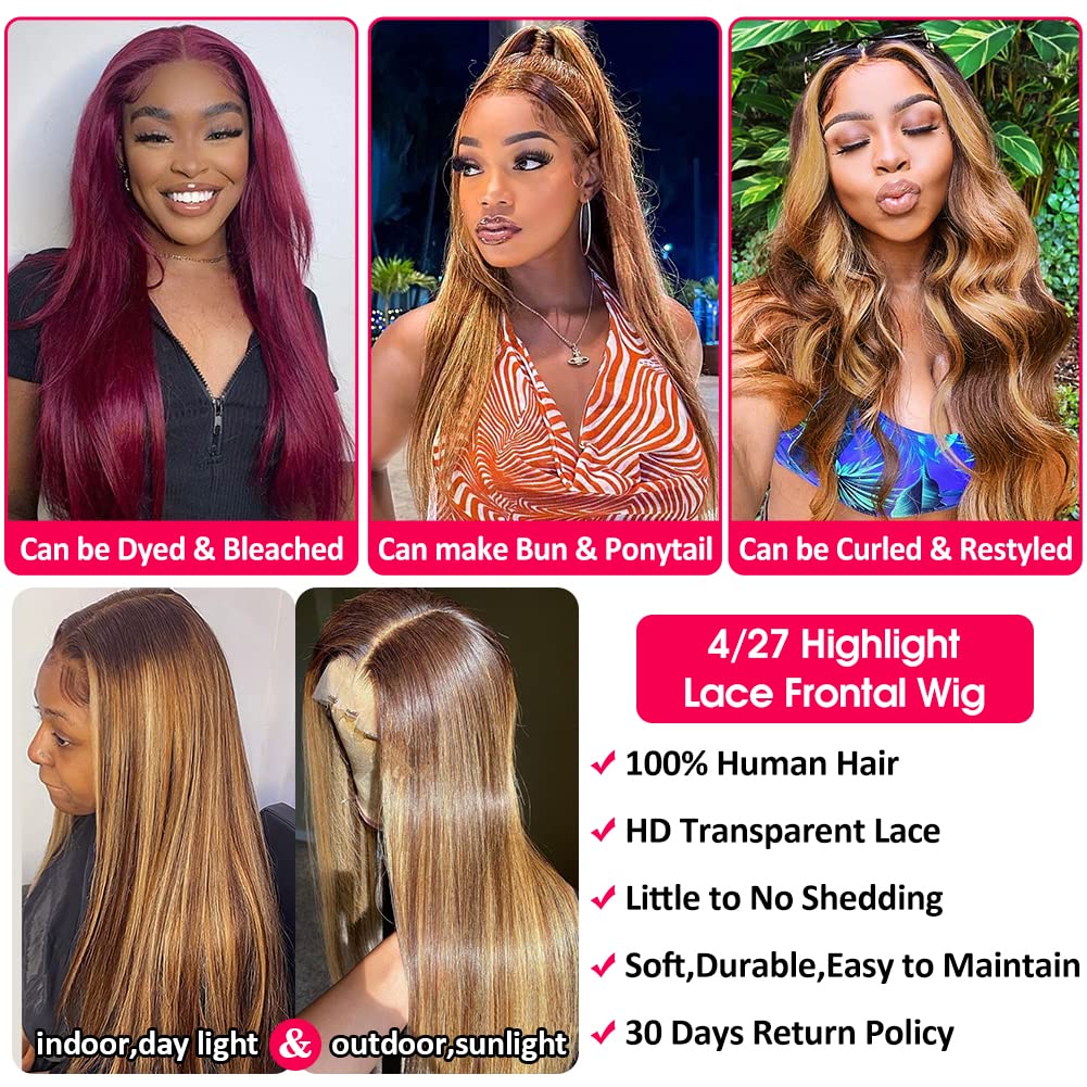Hot Selling Highlight Brown Color Human Hair 13x4 Lace Front Wig | Aosun Hair
